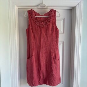 Italian Lungo L’Arno Linen Sleeveless Pink Dress